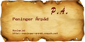 Peninger Árpád névjegykártya